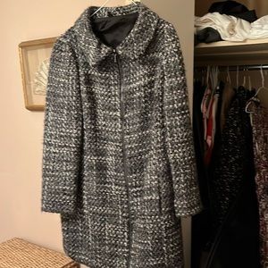 WORTH Gray Longline Tweed Jacket Overcoat Women’s Size 12